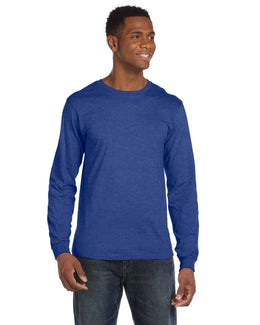 Anvil Long Sleeve Fashion Fit T-Shirt 949 | Heather Blue - Front
