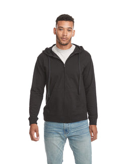 Next Level Adult French Terry Zip Hoody 9601 | Black/ Black - Front