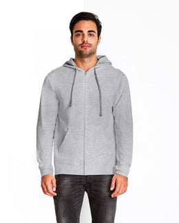 Next Level Adult French Terry Zip Hoody 9601 | Hth Gry/ Hth Gry - Front