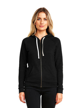 Next Level Apparel Ladie's Malibu Raglan Full-Zip Hooded Sweatshirt