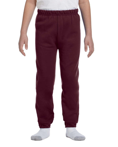 Jerzees Youth Lightweight Fleece Sweatpants 973B | Maroon - Front