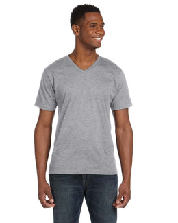 Anvil Fashion Fit V-Neck T-Shirt 982 | Heather Grey - Front