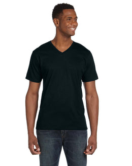 Anvil Fashion Fit V-Neck T-Shirt 982 | Black - Front