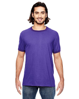 Anvil Lightweight Ringer T-Shirt 988AN | H Purple/ Tr Pur - Front