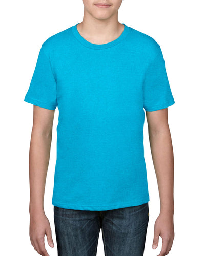 Anvil Youth Fashion Fit T-Shirt 990B | Hthr Carib Blue - Front