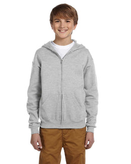 Jerzees Youth Full-Zip Hooded Sweatshirt 993B | Ash - Front