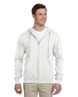 Jerzees Lightweight Full-Zip Hooded Sweatshirt 993 | White - Front