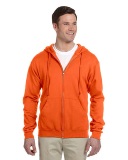 Jerzees Lightweight Full-Zip Hooded Sweatshirt 993 | Safety Orange - Front