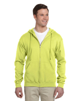 Jerzees Lightweight Full-Zip Hooded Sweatshirt 993 | Safety Green - Front