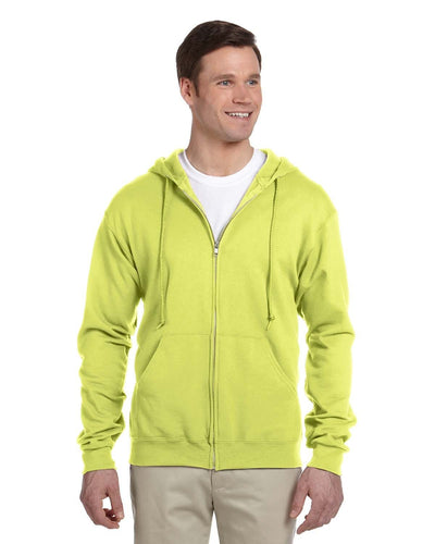 Jerzees Lightweight Full-Zip Hooded Sweatshirt 993 | Safety Green - Front