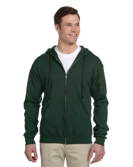 Jerzees Lightweight Full-Zip Hooded Sweatshirt 993 | Forest Green - Front