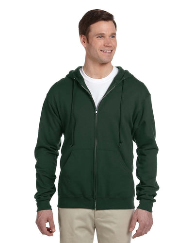 Jerzees Lightweight Full-Zip Hooded Sweatshirt 993 | Forest Green - Front