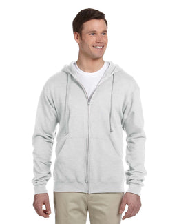 Jerzees Lightweight Full-Zip Hooded Sweatshirt 993 | Ash - Front