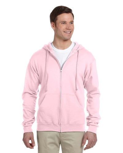 Jerzees Lightweight Full-Zip Hooded Sweatshirt 993 | Classic Pink - Front