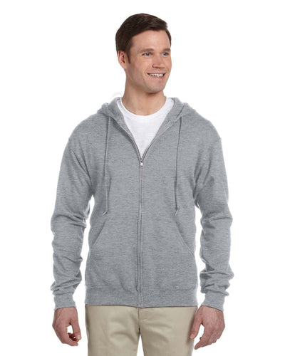 Jerzees Lightweight Full-Zip Hooded Sweatshirt 993 | Athletic Heather - Front
