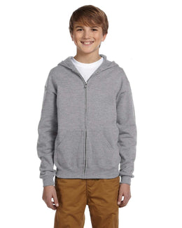 Jerzees Youth Full-Zip Hooded Sweatshirt 993B | Oxford - Front