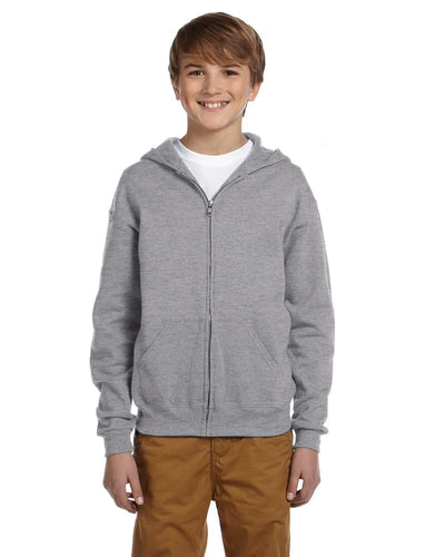 Jerzees Youth Full-Zip Hooded Sweatshirt 993B | Oxford - Front