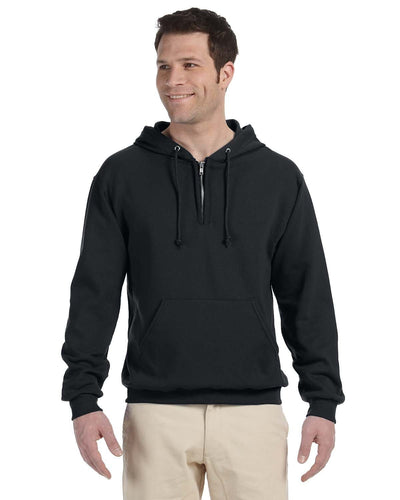 Jerzees 50/50 Quarter-Zip Pullover Hoodie 994MR | Black - Front