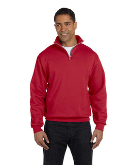 Jerzees NuBlend 50/50 Quarter-Zip Cadet Collar Sweatshirt 995M | True Red - Front