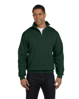 Jerzees NuBlend 50/50 Quarter-Zip Cadet Collar Sweatshirt 995M | Forest Green - Front