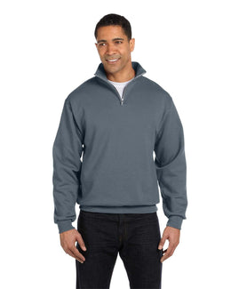 Jerzees NuBlend 50/50 Quarter-Zip Cadet Collar Sweatshirt 995M | Charcoal Grey - Front