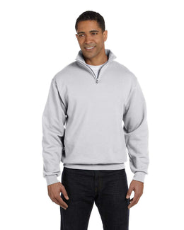 Jerzees NuBlend 50/50 Quarter-Zip Cadet Collar Sweatshirt 995M | Ash - Front