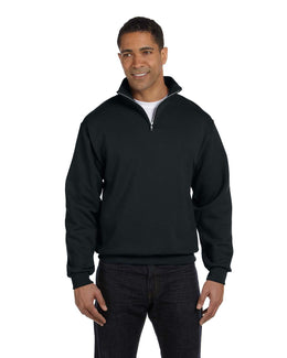 Jerzees NuBlend 50/50 Quarter-Zip Cadet Collar Sweatshirt 995M | Black - Front
