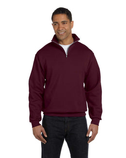 Jerzees NuBlend 50/50 Quarter-Zip Cadet Collar Sweatshirt 995M | Maroon - Front