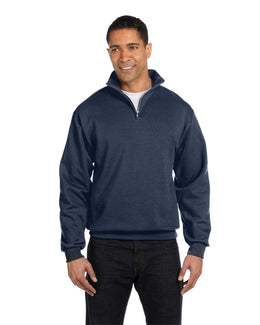 Jerzees NuBlend 50/50 Quarter-Zip Cadet Collar Sweatshirt 995M | Vintage Htr Navy - Front