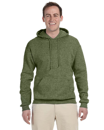 Jerzees 50/50 Hooded Sweatshirt 996 | Military Grn Hth - Front
