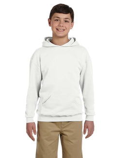 Jerzees Youth 50/50 Fleece Hooded Sweatshirt 996Y | White - Front