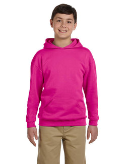 Jerzees Youth 50/50 Fleece Hooded Sweatshirt 996Y | Cyber Pink - Front
