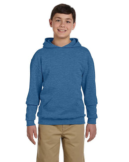 Jerzees Youth 50/50 Fleece Hooded Sweatshirt 996Y | Vint Htr Blue - Front