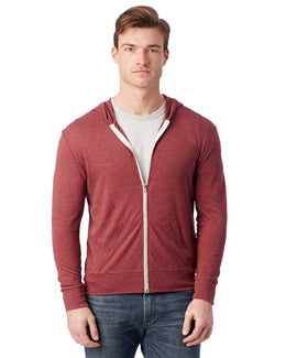 Alternative Unisex Eco-Jersey Zip Hoodie AA1970 | Eco True Currant - Front