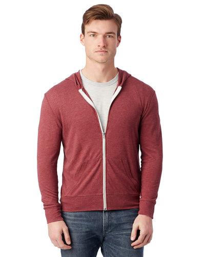 Alternative Unisex Eco-Jersey Zip Hoodie AA1970 | Eco True Currant - Front