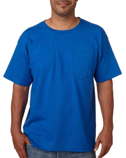 Bayside USA Made Short Sleeve Pocket T-Shirt BA5070 | Royal Blue - Front