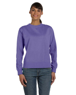 Comfort Colors Ladies Garment-Dyed Crewneck Sweatshirt C1596 | Violet - Front