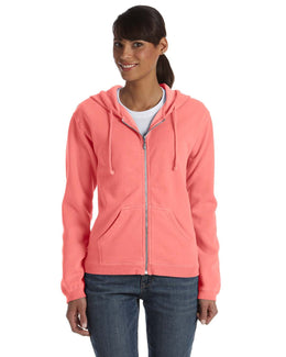 Comfort Colors Ladies Garment-Dyed Full-Zip Hoodie C1598 | Watermelon - Front
