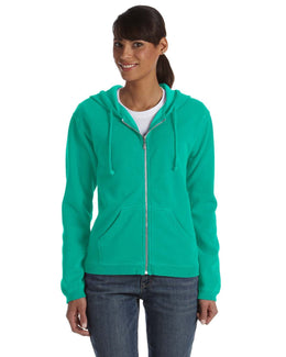 Comfort Colors Ladies Garment-Dyed Full-Zip Hoodie C1598 | Chalky Mint - Front