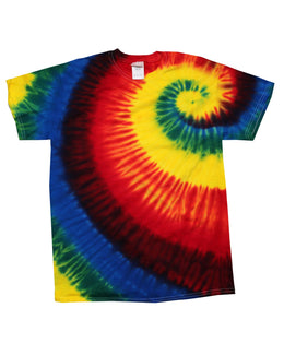 Tie-Dye Youth 100% Cotton Tie-Dyed T-Shirt CD100Y | Rainbow Burst - Front