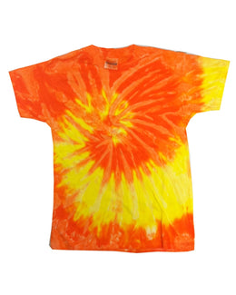 Tie-Dye 100% Cotton Tie Dye T-Shirt CD100 | Spral Yllw/ Orng - Front