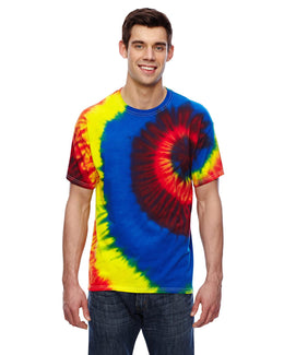 Tie-Dye 100% Cotton Tie Dye T-Shirt CD100 | Rainbow Burst - Front