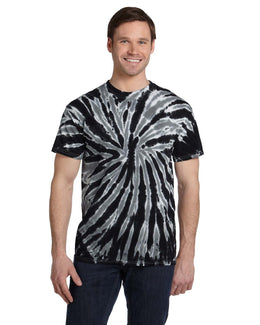 Tie-Dye 100% Cotton Tie-Dyed T-Shirt CD110 | Twist Black - Front