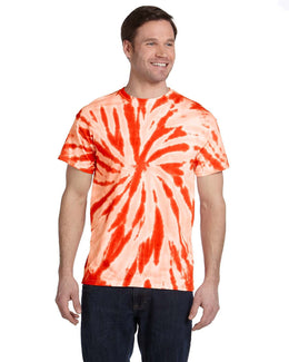 Tie-Dye 100% Cotton Tie-Dyed T-Shirt CD110 | Twist Orange - Front