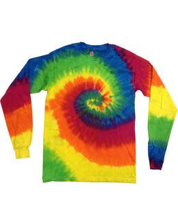 Tie-Dye 100% Cotton Long Sleeve Tie-Dyed T-Shirt CD2000 | Moondance - Front