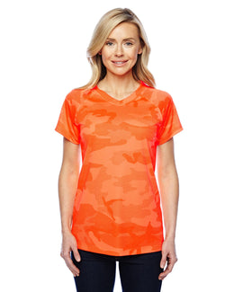Champion Ladies Double Dry Performance T-Shirt CW23 | Sfty Orange Camo - Front