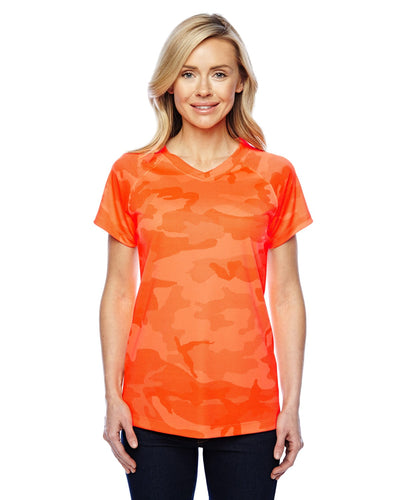 Champion Ladies Double Dry Performance T-Shirt CW23 | Sfty Orange Camo - Front