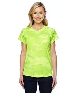 Champion Ladies Double Dry Performance T-Shirt CW23 | Sfty Green Camo - Front