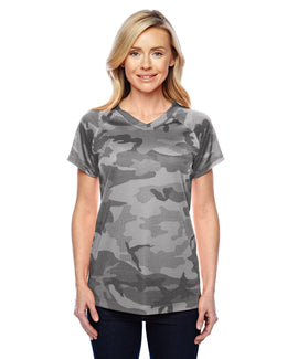 Champion Ladies Double Dry Performance T-Shirt CW23 | Stone Gray Camo - Front
