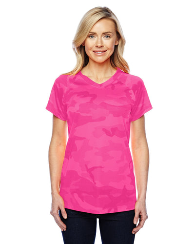 Champion Ladies Double Dry Performance T-Shirt CW23 | Wow Pink Camo - Front